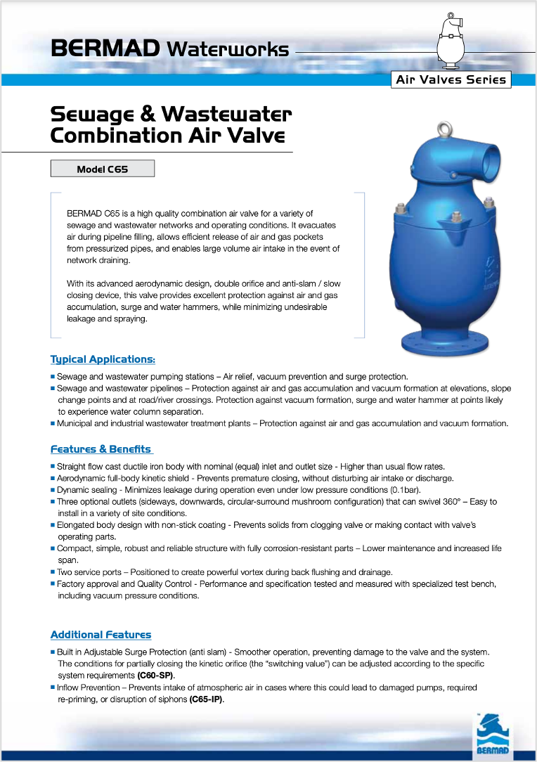 BERMAD Air Valves C65 P