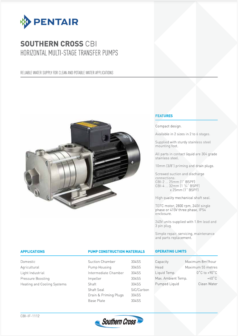 SOUTHERN CROSS PUMPS CBI Transfer Pump